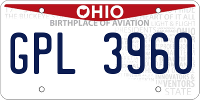 OH license plate GPL3960