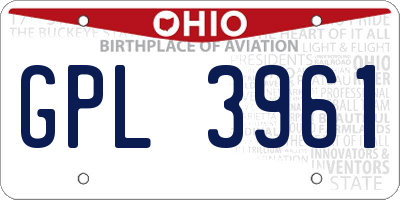 OH license plate GPL3961