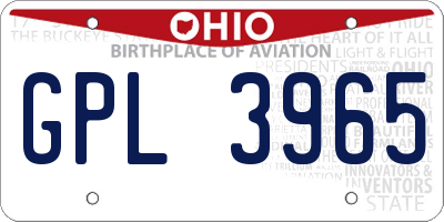 OH license plate GPL3965