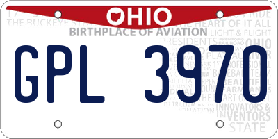 OH license plate GPL3970