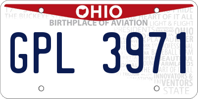 OH license plate GPL3971
