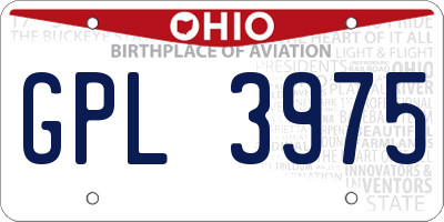 OH license plate GPL3975