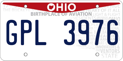 OH license plate GPL3976