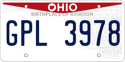 OH license plate GPL3978