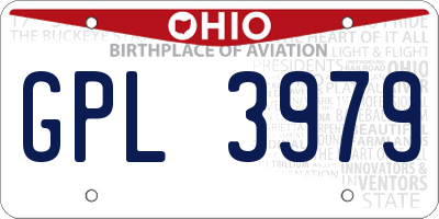 OH license plate GPL3979