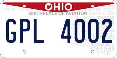 OH license plate GPL4002