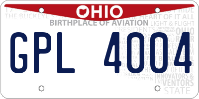 OH license plate GPL4004