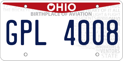 OH license plate GPL4008