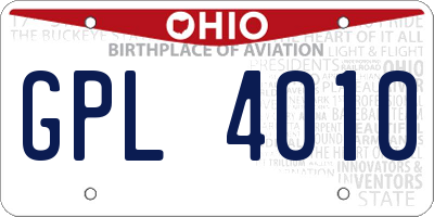 OH license plate GPL4010