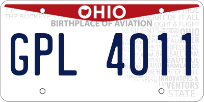 OH license plate GPL4011