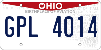 OH license plate GPL4014