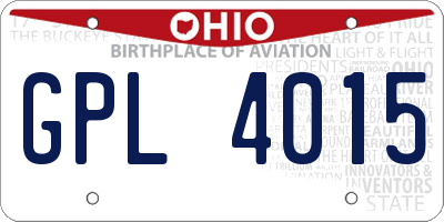 OH license plate GPL4015