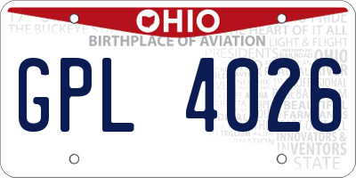OH license plate GPL4026