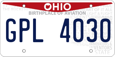 OH license plate GPL4030