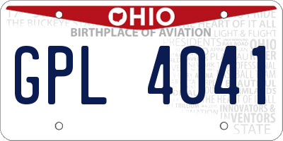 OH license plate GPL4041
