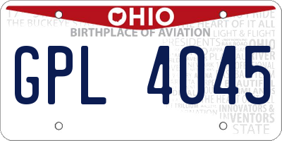 OH license plate GPL4045
