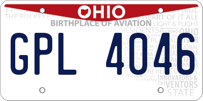 OH license plate GPL4046