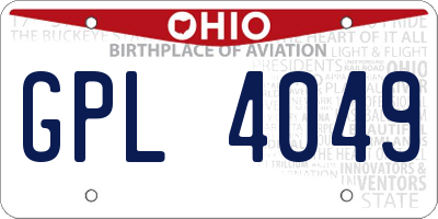 OH license plate GPL4049