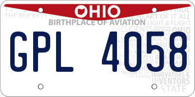 OH license plate GPL4058