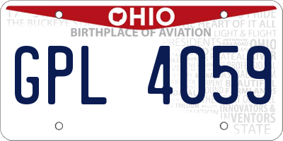 OH license plate GPL4059