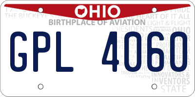 OH license plate GPL4060