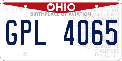 OH license plate GPL4065