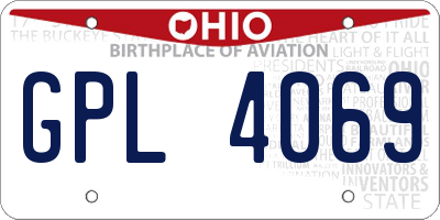 OH license plate GPL4069