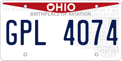 OH license plate GPL4074