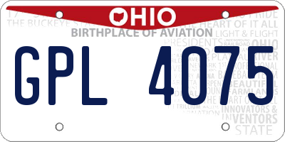 OH license plate GPL4075