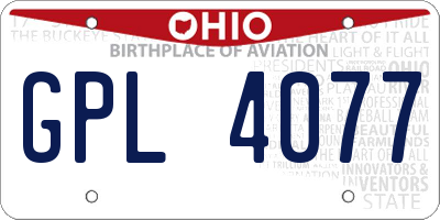 OH license plate GPL4077