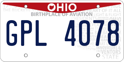OH license plate GPL4078