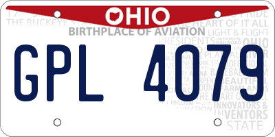 OH license plate GPL4079