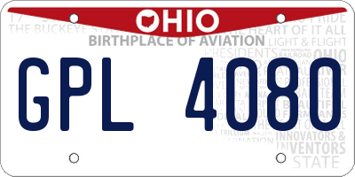 OH license plate GPL4080