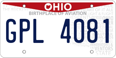 OH license plate GPL4081