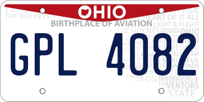 OH license plate GPL4082