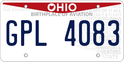 OH license plate GPL4083