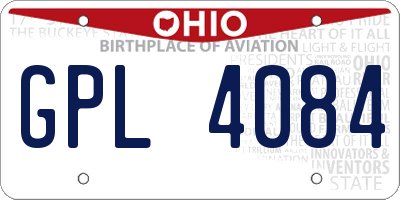 OH license plate GPL4084