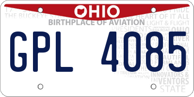 OH license plate GPL4085