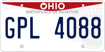 OH license plate GPL4088
