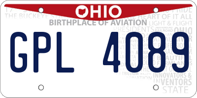 OH license plate GPL4089