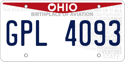 OH license plate GPL4093
