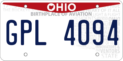 OH license plate GPL4094