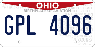 OH license plate GPL4096