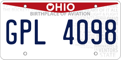 OH license plate GPL4098