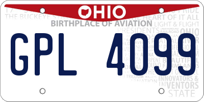 OH license plate GPL4099