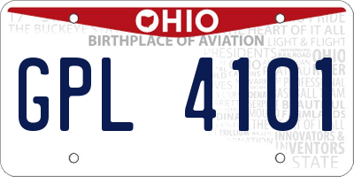 OH license plate GPL4101