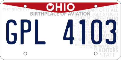 OH license plate GPL4103