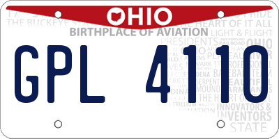 OH license plate GPL4110