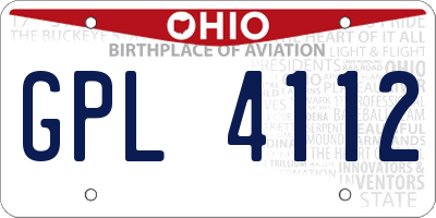 OH license plate GPL4112