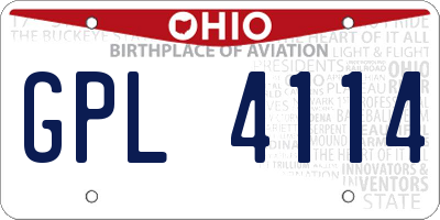 OH license plate GPL4114